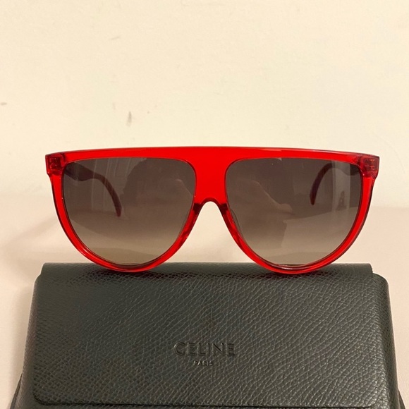 Celine authentic sunglasses Color red with cloth cleaner and case - Picture 2 of 5